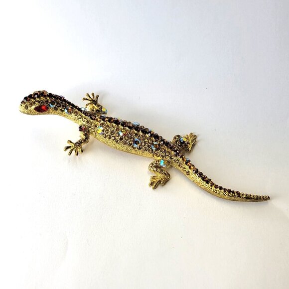 Statement Lizard Brooch Salamander Large Pin - Picture 1 of 16